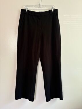 & Other Stories Black Wide Press-Crease Trousers High-Waisted Size 12